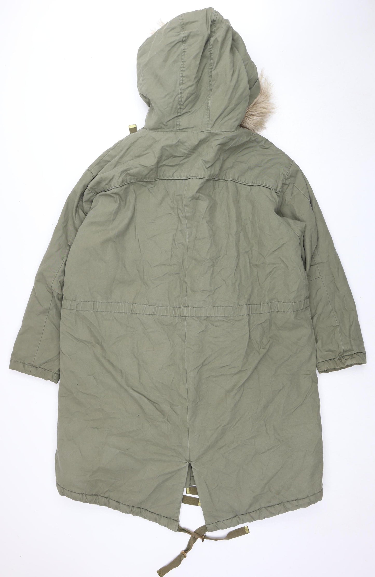 Womens UK Size 12 H&M Green Parka Coat