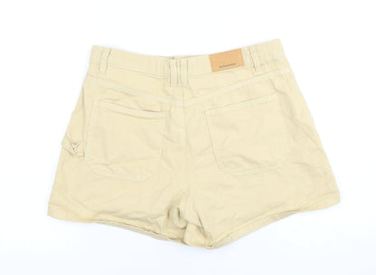 Stradivarius Women's Beige Shorts, UK 10, Cotton, Pockets
