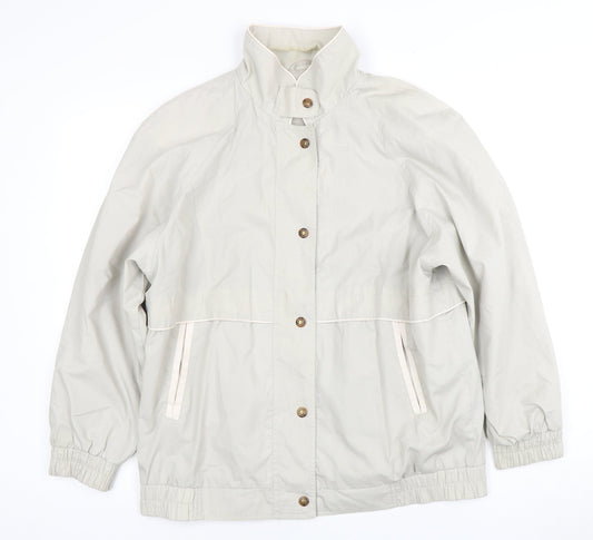 C&A Women's Beige Mid-Length Jacket - Size 10