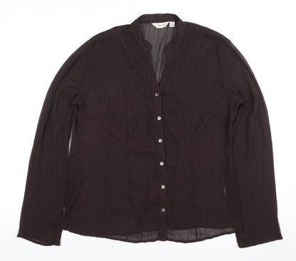 NEXT Women's Brown Long Sleeve Button-Up Top Size 12