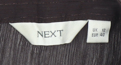 NEXT Women's Brown Long Sleeve Button-Up Top Size 12