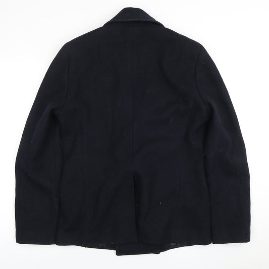 ASOS Men's Black Pea Coat, Medium, Double Breasted 38-40"