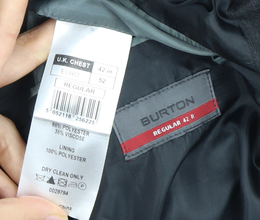 Mens UK Size 42 Burton Regular Black Suit Jacket