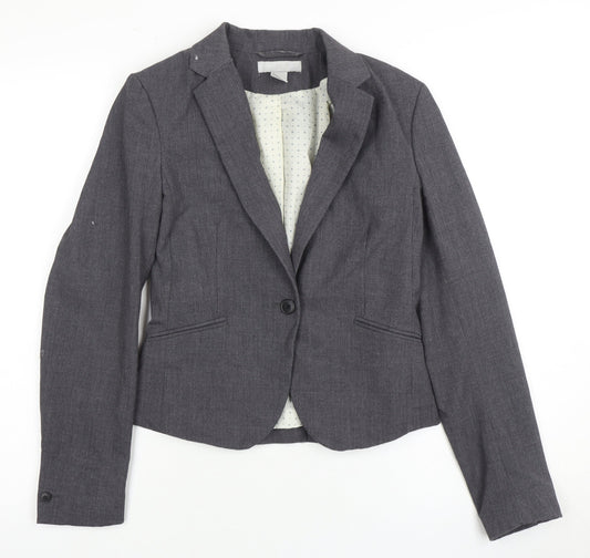 H&M Grey Women's Slim Fit Suit Jacket UK 6