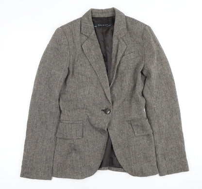 Zara Basic Women's Grey Wool Blend Blazer Size 8