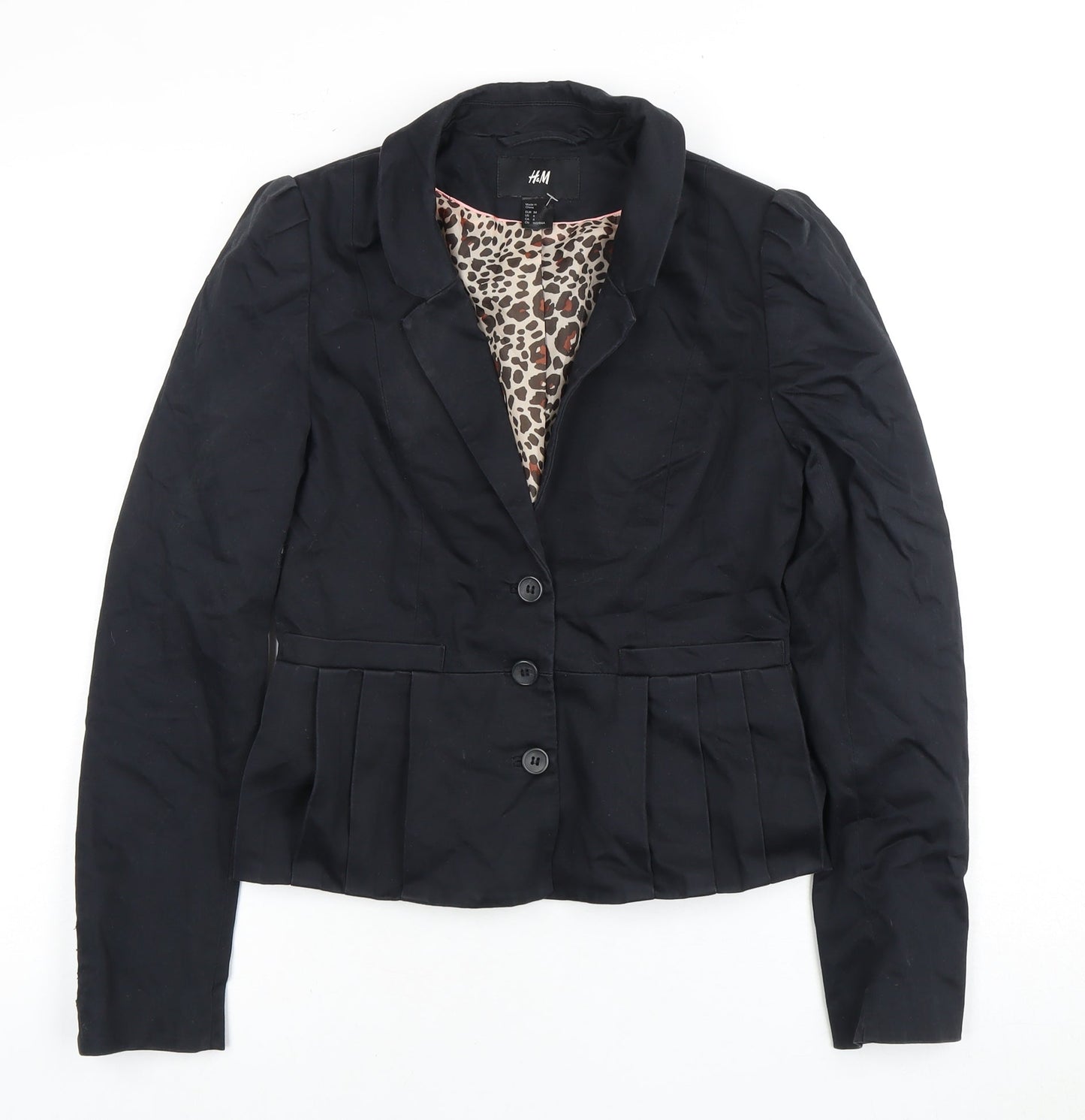 H&M Women's Black Blazer, Size 8, Regular Fit