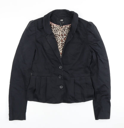 H&M Women's Black Blazer, Size 8, Regular Fit
