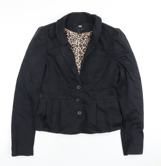 H&M Women's Black Blazer, Size 8, Regular Fit