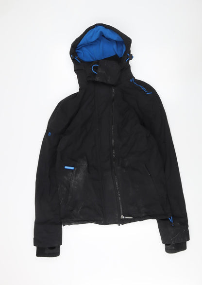 Mens UK Size S Superdry Black Windbreaker Coat
