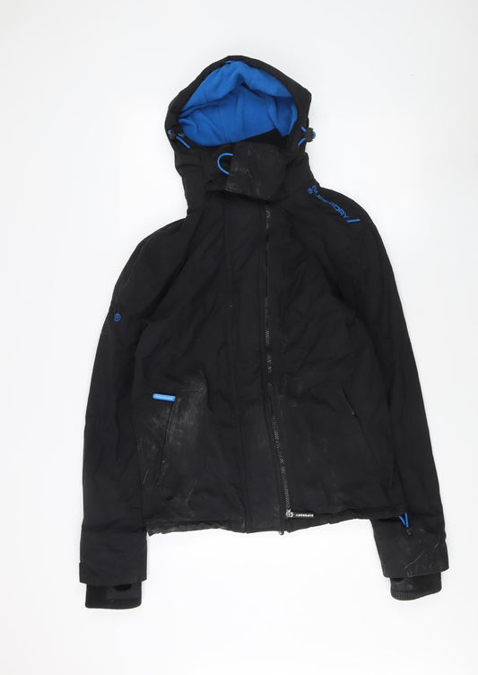 Mens UK Size S Superdry Black Windbreaker Coat