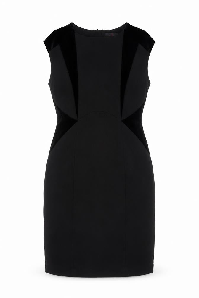 Front view of J by Jasper Conran Women’s Black Sheath Dress, size UK 10