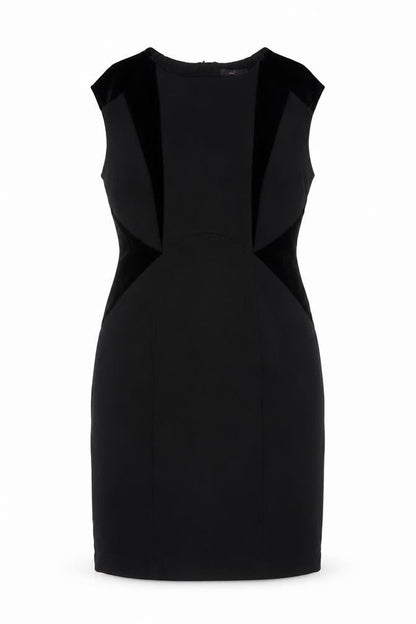 Front view of J by Jasper Conran Women’s Black Sheath Dress, size UK 10
