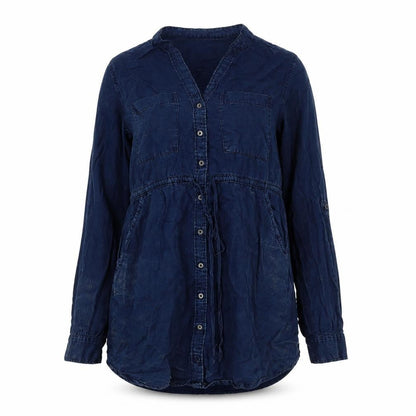 Womens UK Size XS Abercrombie & Fitch Blue Basic Button-Up