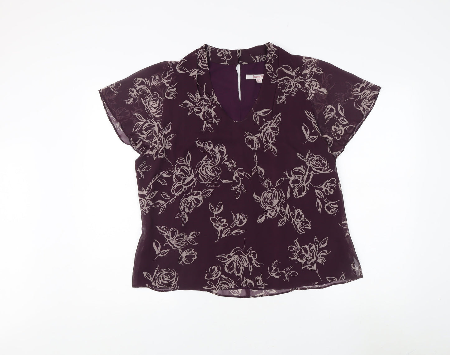 Jacques Vert Women's Purple Floral Blouse Size 18