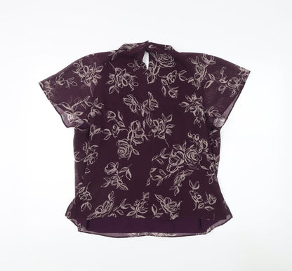 Jacques Vert Women's Purple Floral Blouse Size 18