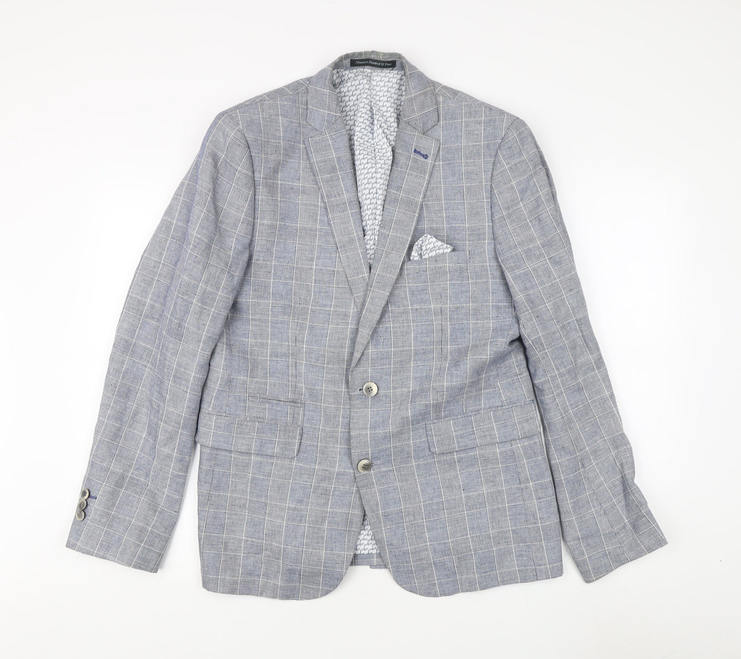 Nineteen Hundred & Four Men's Grey Slim Fit Blazer - 40R