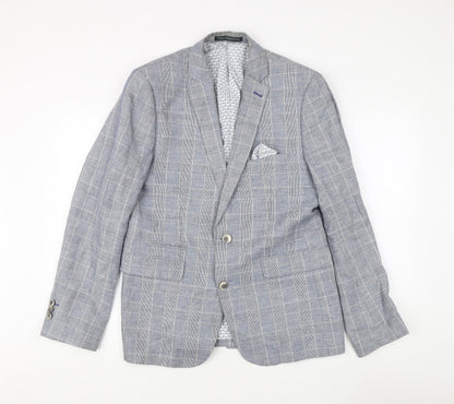 Nineteen Hundred & Four Men's Grey Slim Fit Blazer - 40R