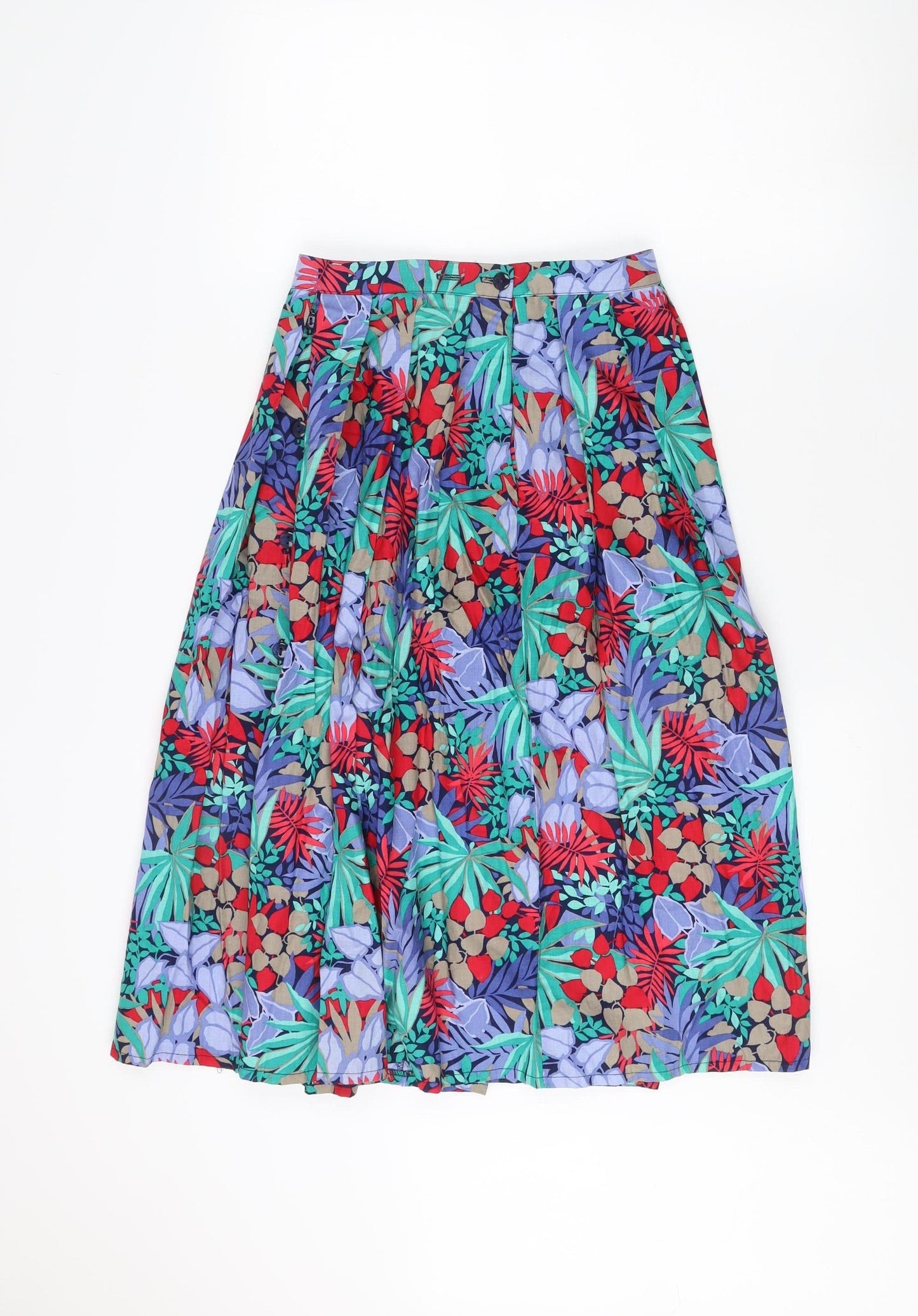 Eastex Women's Multicoloured Floral Pleated Skirt Size 10