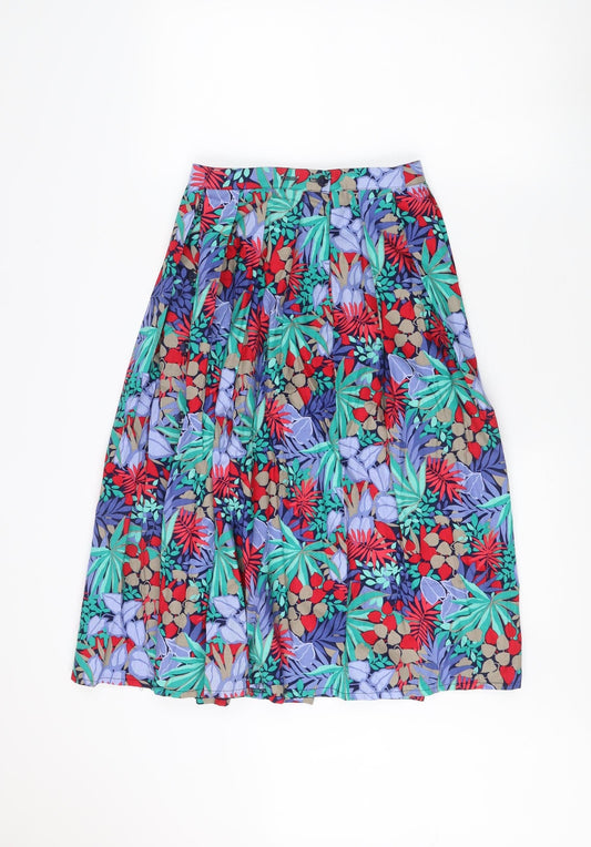 Eastex Women's Multicoloured Floral Pleated Skirt Size 10