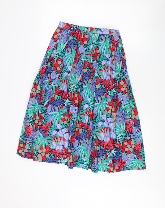 Eastex Women's Multicoloured Floral Pleated Skirt Size 10