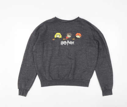 Womens UK Size XS Harry Potter Grey Pullover Sweatshirt