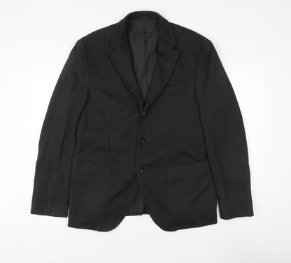 Mens UK Size 40 Massimo Dutti Regular Black Suit Jacket