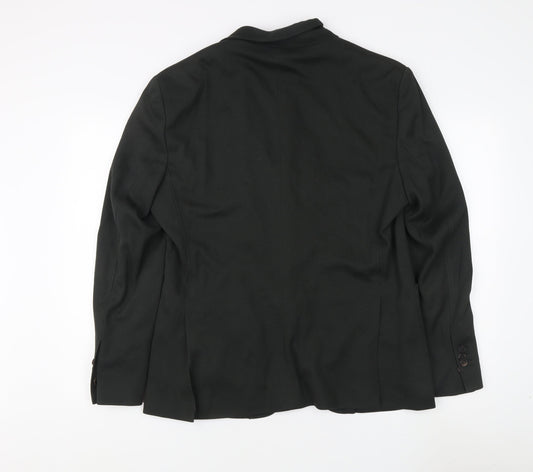 Mens UK Size 40 Massimo Dutti Regular Black Suit Jacket