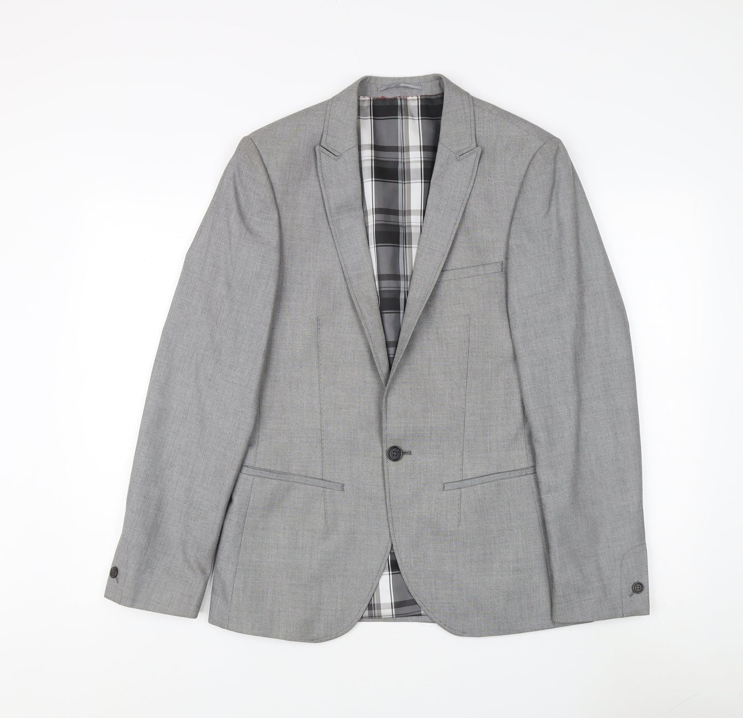 White Label Men's Grey Blazer 38 Regular Jacket