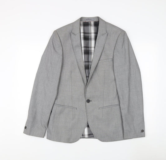 White Label Men's Grey Blazer 38 Regular Jacket