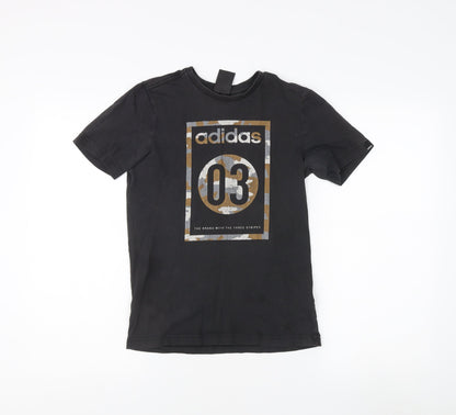 Unisex Adults UK Size 12 adidas Black Basic T-Shirt