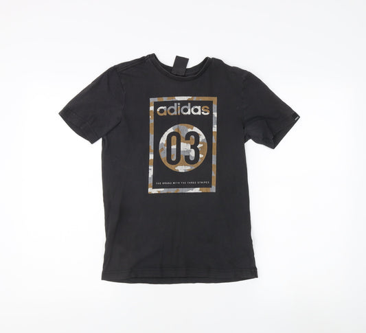 Unisex Adults UK Size 12 adidas Black Basic T-Shirt