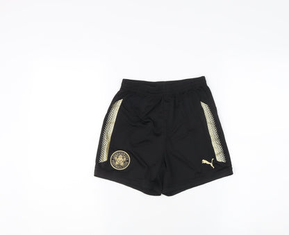Puma Boys Black Athletic Football Shorts 11-12 Years