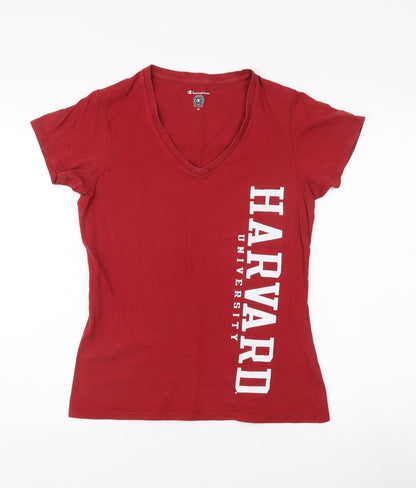 Womens UK Size M Champion Red Regular T-Shirt