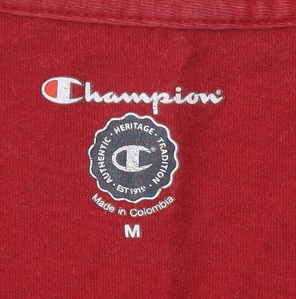 Womens UK Size M Champion Red Regular T-Shirt