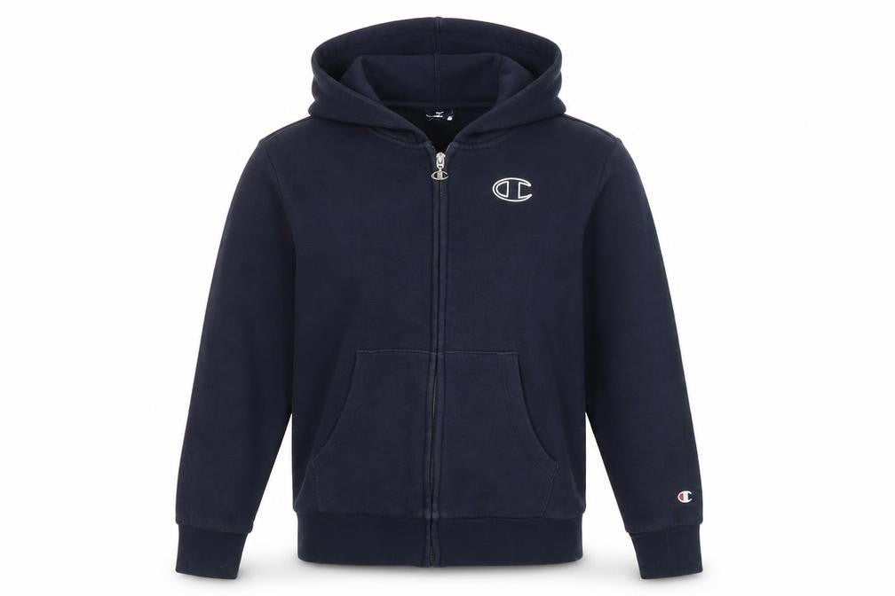 Front view of Champion Teens Blue Full Zip Hoodie M