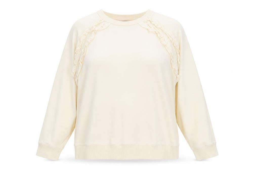 Front view of Banana Republic unisex beige xl sweatshirt