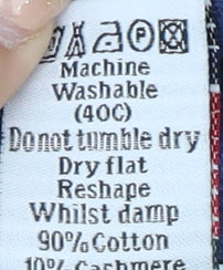 Woolovers Men's Blue V-Neck Cashmere Blend Jumper M