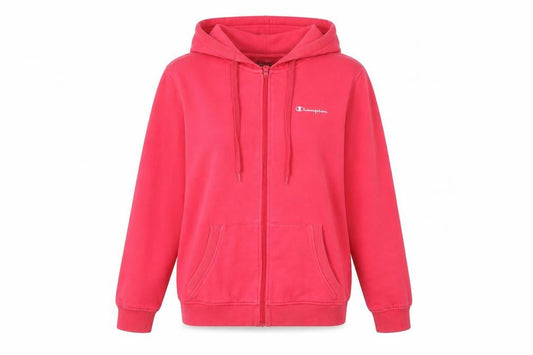 Front view of Champion unisex red full zip hoodie xl casual