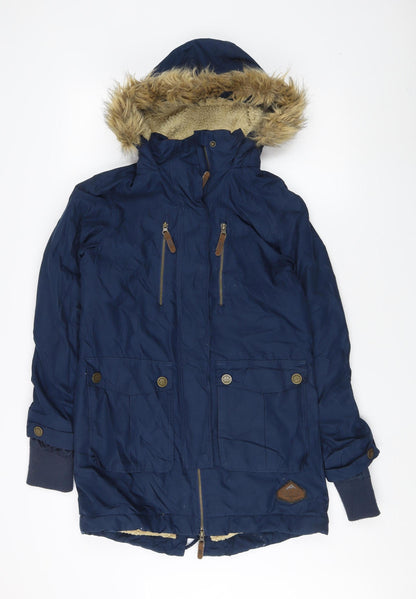 Womens UK Size XS Surfanic Blue Parka Coat
