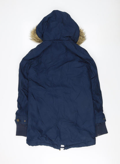 Womens UK Size XS Surfanic Blue Parka Coat