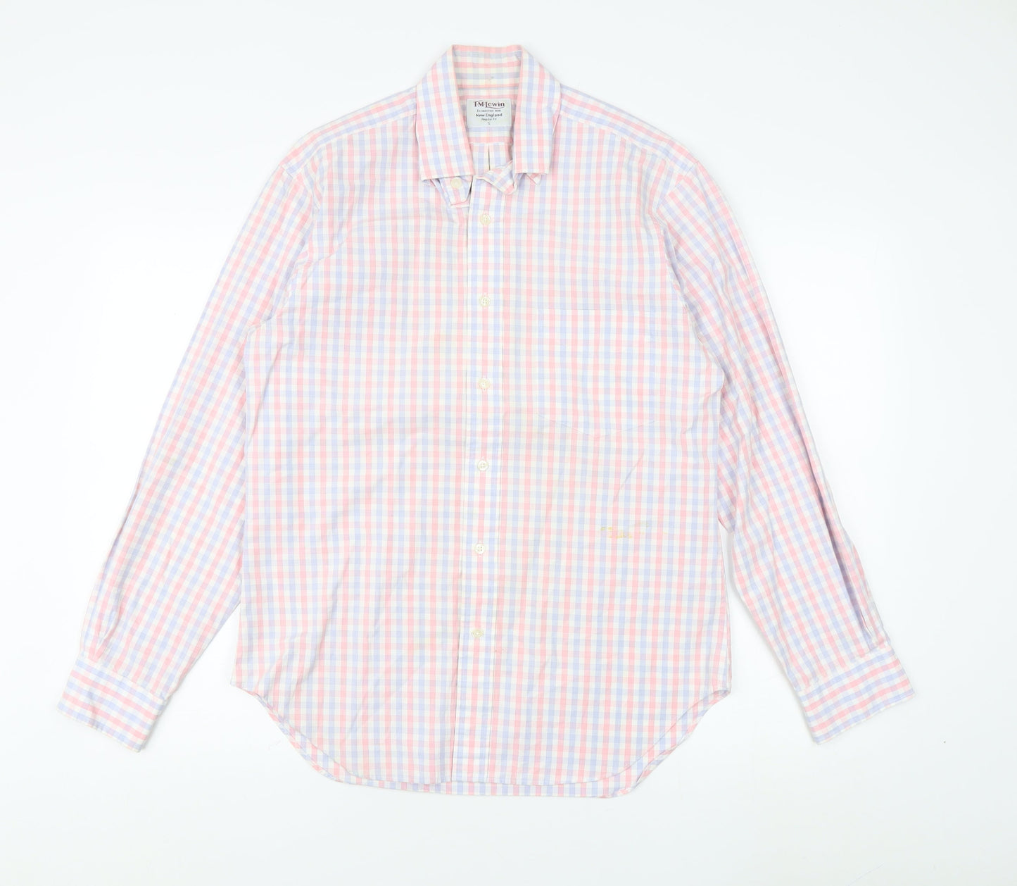 T.M. Lewin Men's Multicoloured Check Dress Shirt S