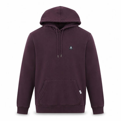 Front view of TOG24 unisex purple pullover hoodie s, autumn-winter style