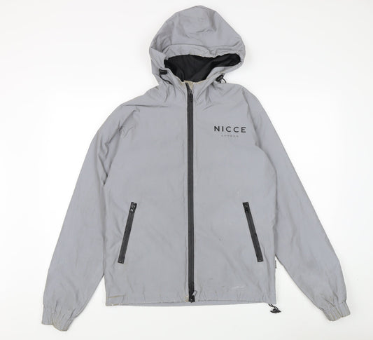 Mens UK Size XS NICCE Grey Windbreaker Coat