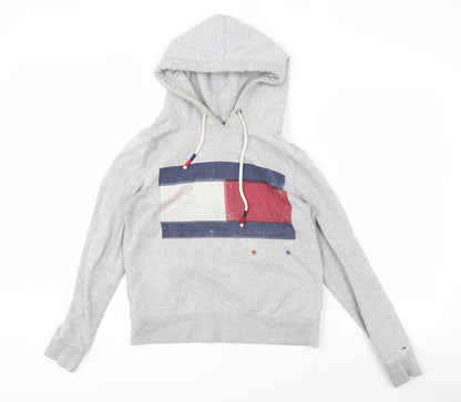 Mens UK Size S Hilfiger Denim Grey Pullover Hoodie