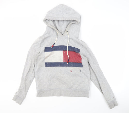 Mens UK Size S Hilfiger Denim Grey Pullover Hoodie