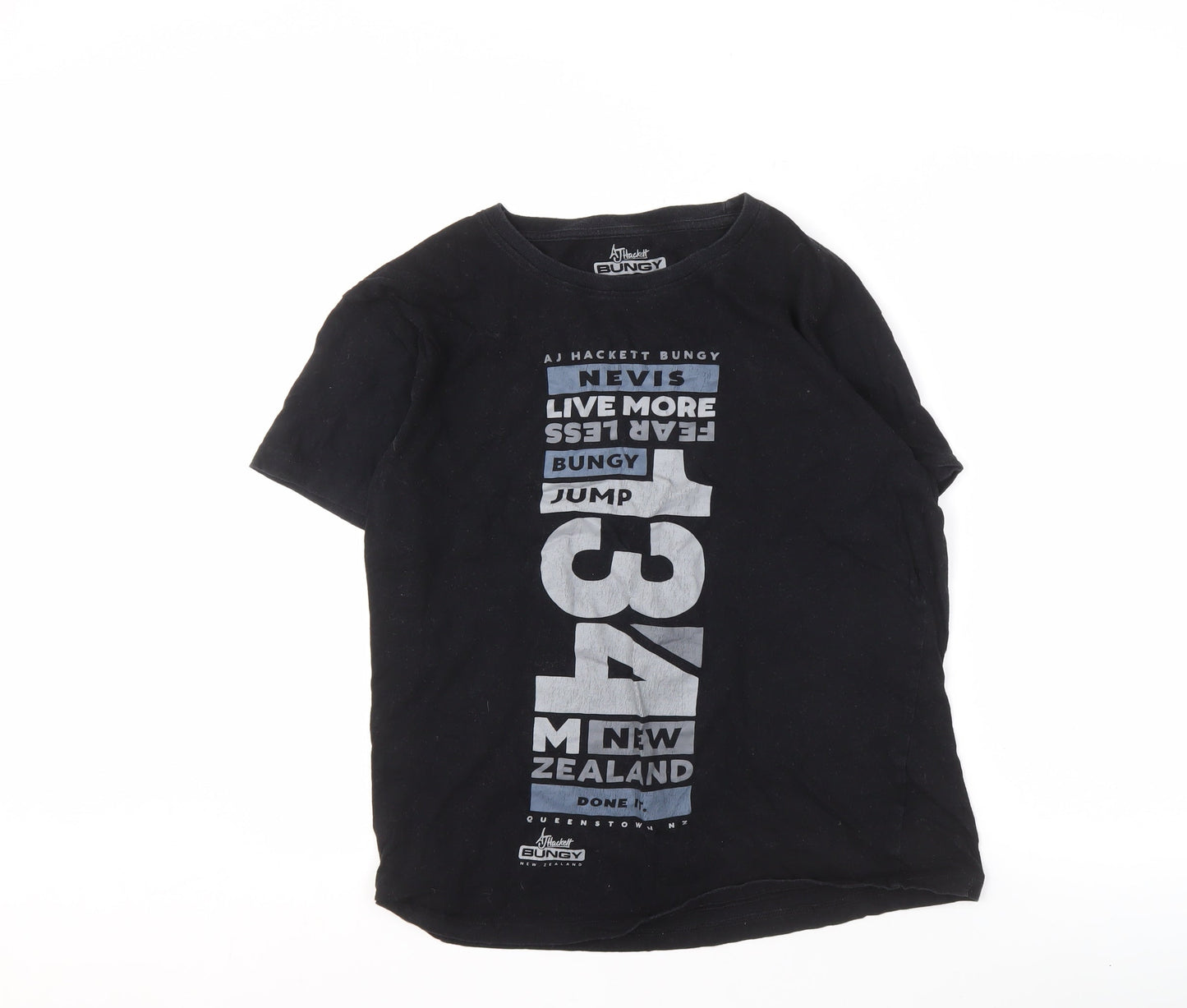 AJ Hackett Bungy Men's Black Graphic T-Shirt M Adventure