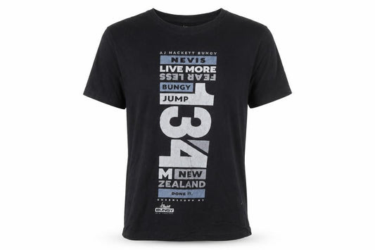 AJ Hackett Bungy Men's Black Graphic T-Shirt M Adventure