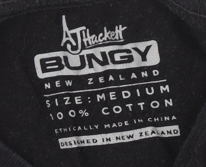 AJ Hackett Bungy Men's Black Graphic T-Shirt M Adventure