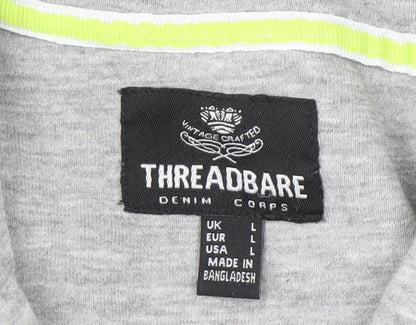 Threadbare Men's Grey Pullover Hoodie L