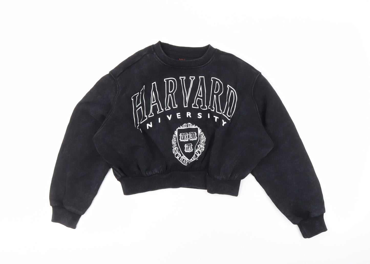 Marks and Spencer Girls Black Pullover Sweatshirt 9-10 University